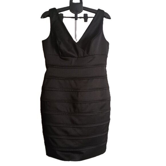American Living Women’s Black V-Neck Sleeveless Dress Size 14 - Picture 1 of 16